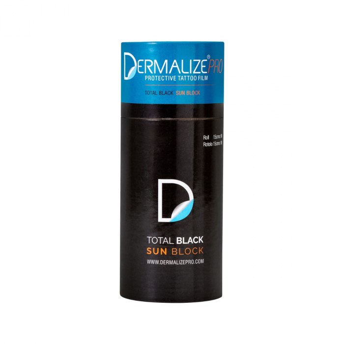 Roll of Dermalize Pro Total Black Sun Block - Protective Tattoo Film - 15cm x 10m