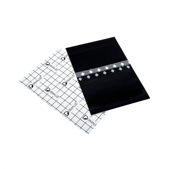 Pack of 5 Pre-Cut Sheets of Dermalize Pro Total Black Sun Block - Protective Tattoo Film - 15 x 10cm