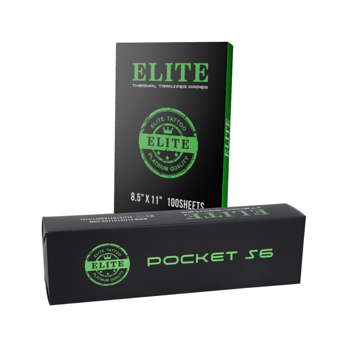 Elite Pocket S6 USB Thermal Printer & Box of 100 Elite Thermal Transfer Paper (8.5