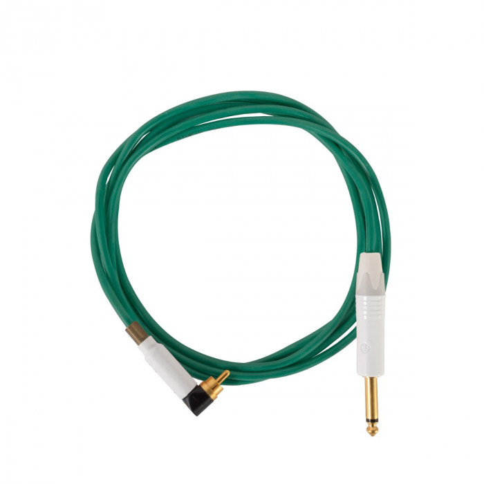 REFURBISHED - Evolution Cords 'Medusa Silicone Range' 2m Silicone Right-Angled RCA Cord - Green