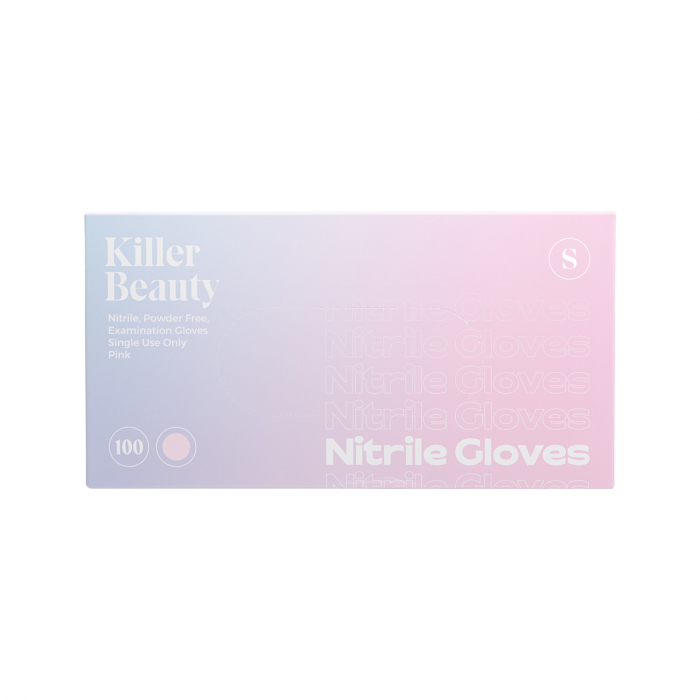 Box of 100 Killer Beauty Nitrile Pink Gloves